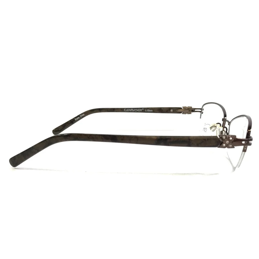 Clear Vision Eyeglasses Frames CORA BROWN Cat Eye Half Rim 53-17-135